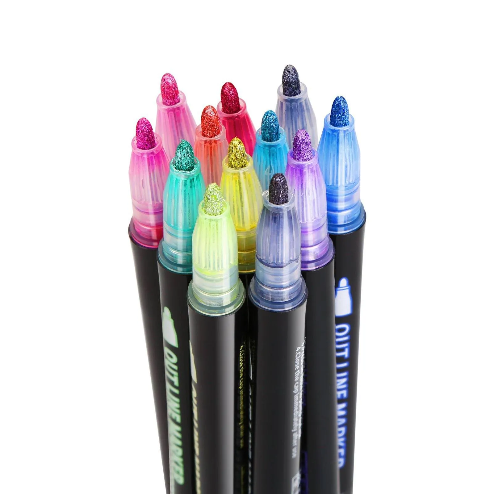 12-Pack: AGPtEK Double Line Outline Pen