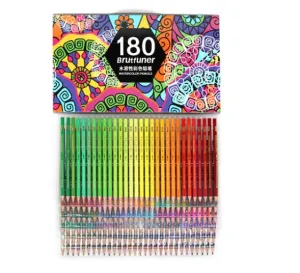 180 Pieces Color Pencils Set - Water Color Pencils - Professional Coloring Pencils - Colour Colored Pencils - Brutfuner - Gift for Artist