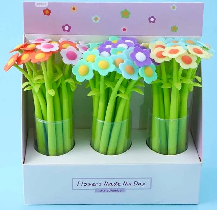 22379 COLORFUL FLOWER GEL PEN-48