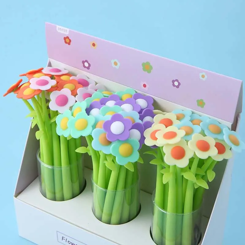 22379 COLORFUL FLOWER GEL PEN-48