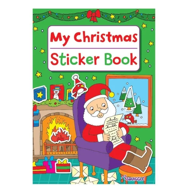 A4 My Christmas Sticker Book - Assorted Festive Holiday Characters High Quality Adhesive Stickers Decorating Crafting