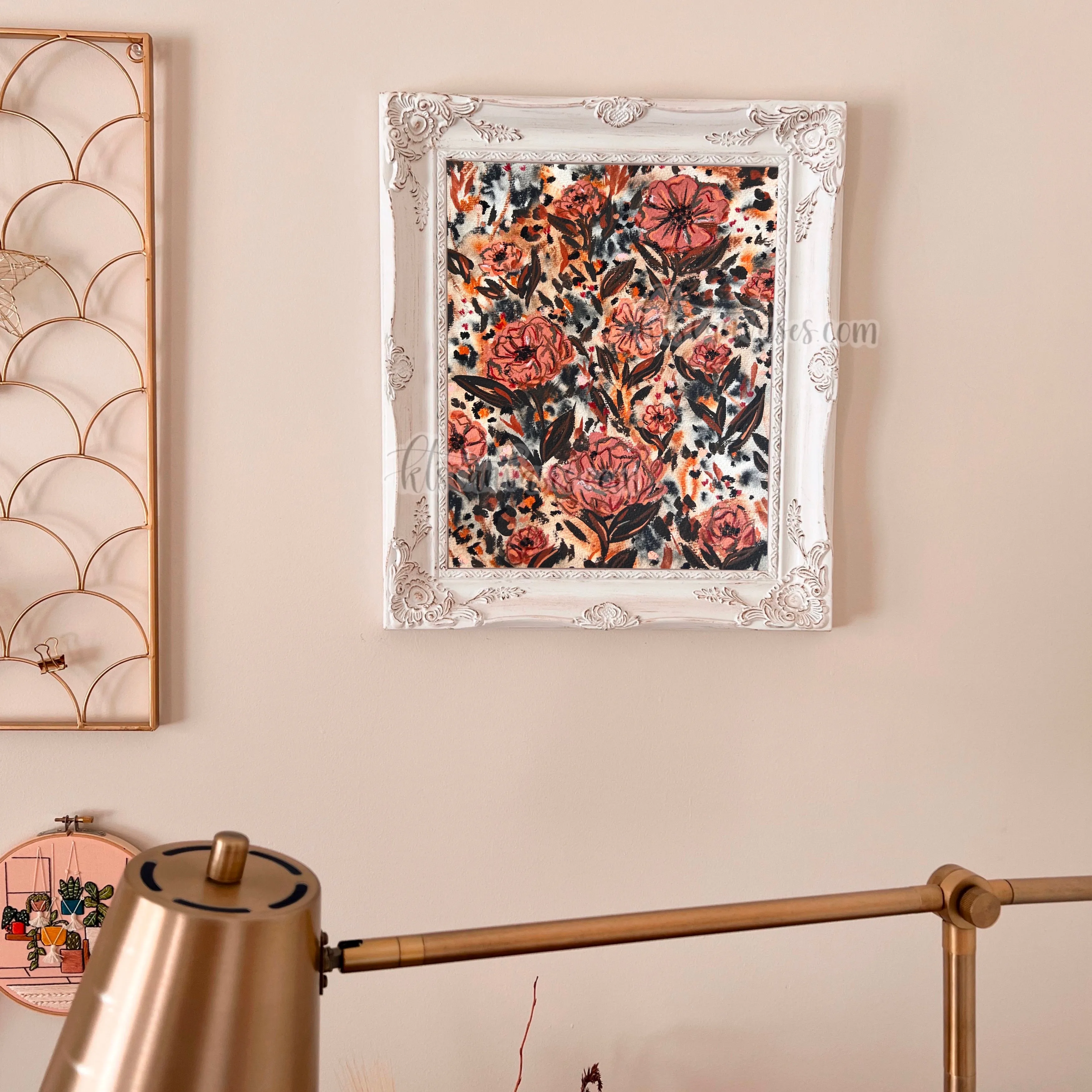 Abstract Cheetah Florals No. 8 Art Print