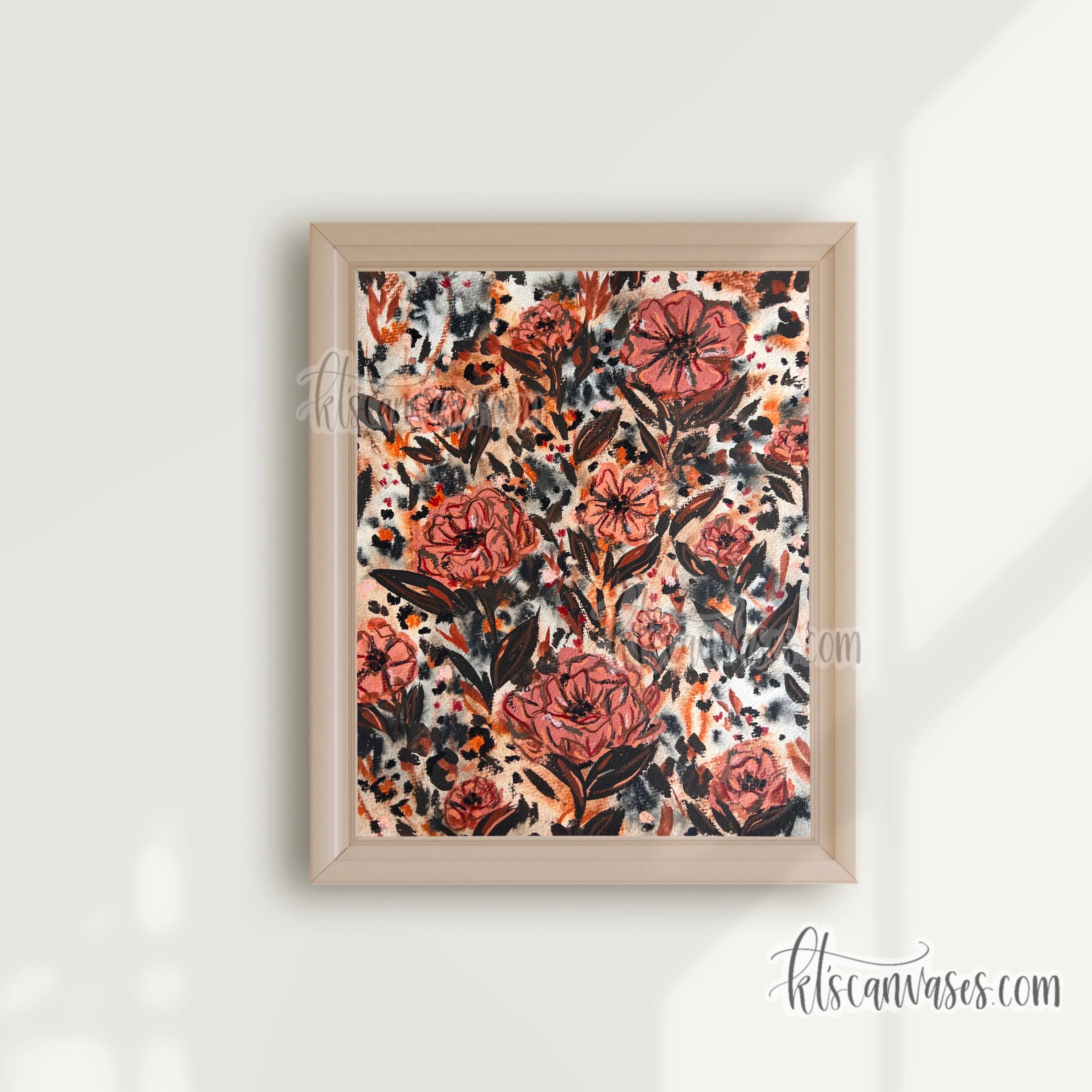 Abstract Cheetah Florals No. 8 Art Print