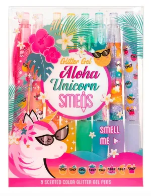 Aloha Unicorn Glitter Gel Smens Set of 8