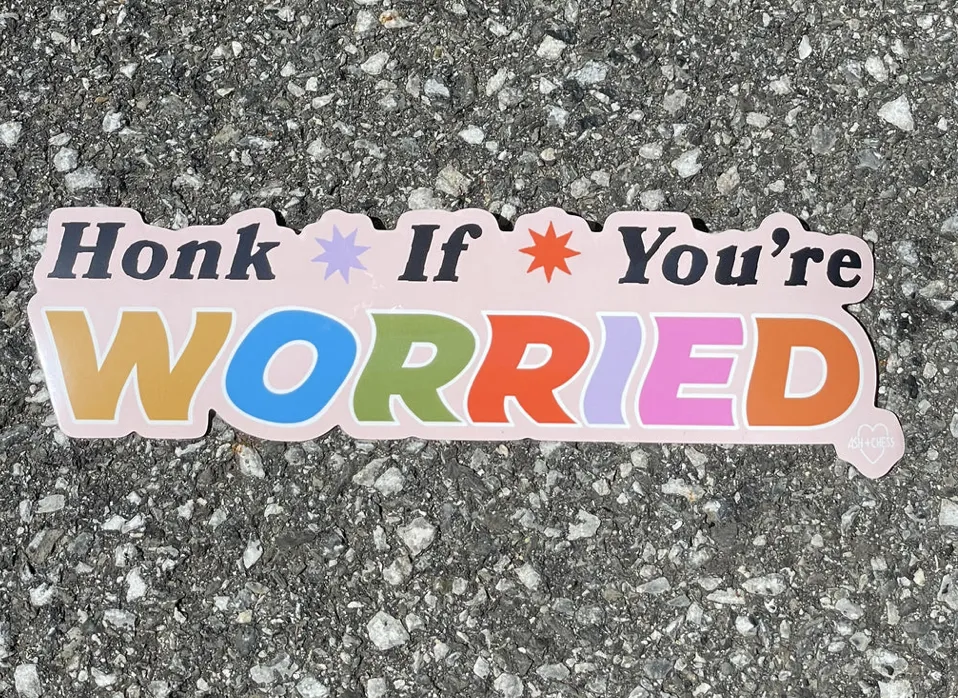 Ash   Chess: Honk If You're Worried Bumper Sticker
