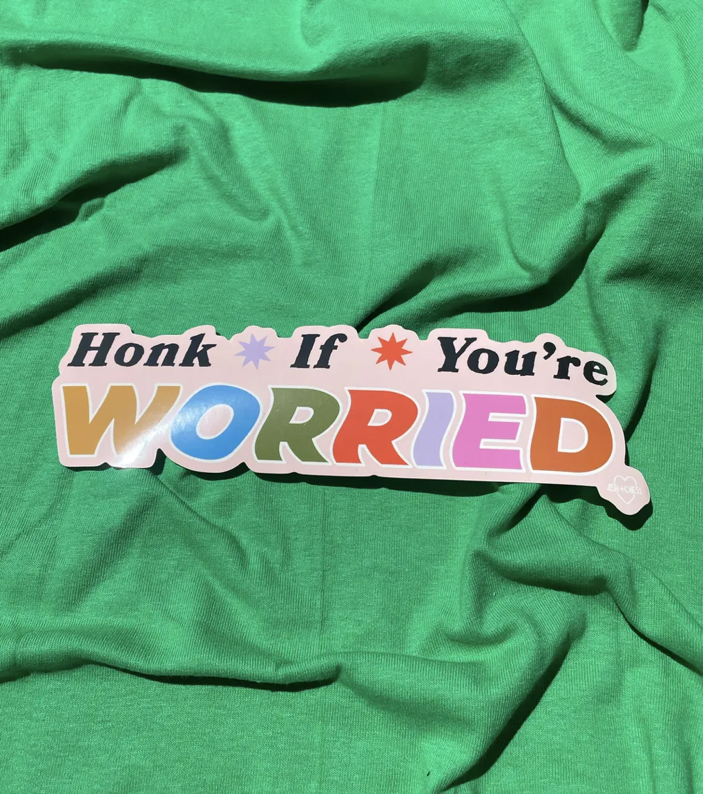 Ash   Chess: Honk If You're Worried Bumper Sticker