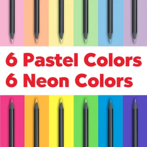 Black Edition Colored Pencils, Neon & Pastel - Box of 12
