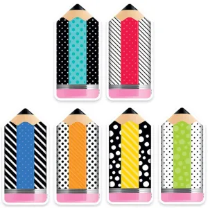 Bold & Bright Striped & Spotted Pencils 6in Designer Cut-Outs