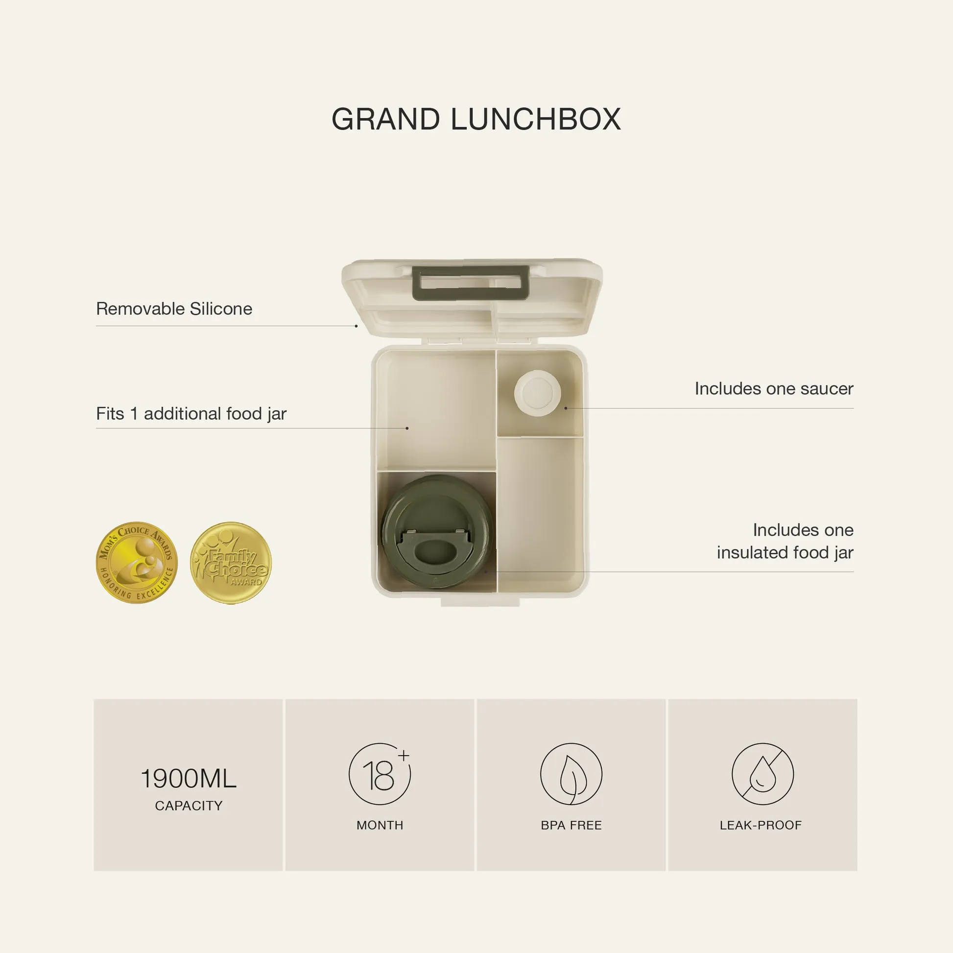 Citron Grand Lunchbox with Insulated Food Jar and Saucer - Blush Pink