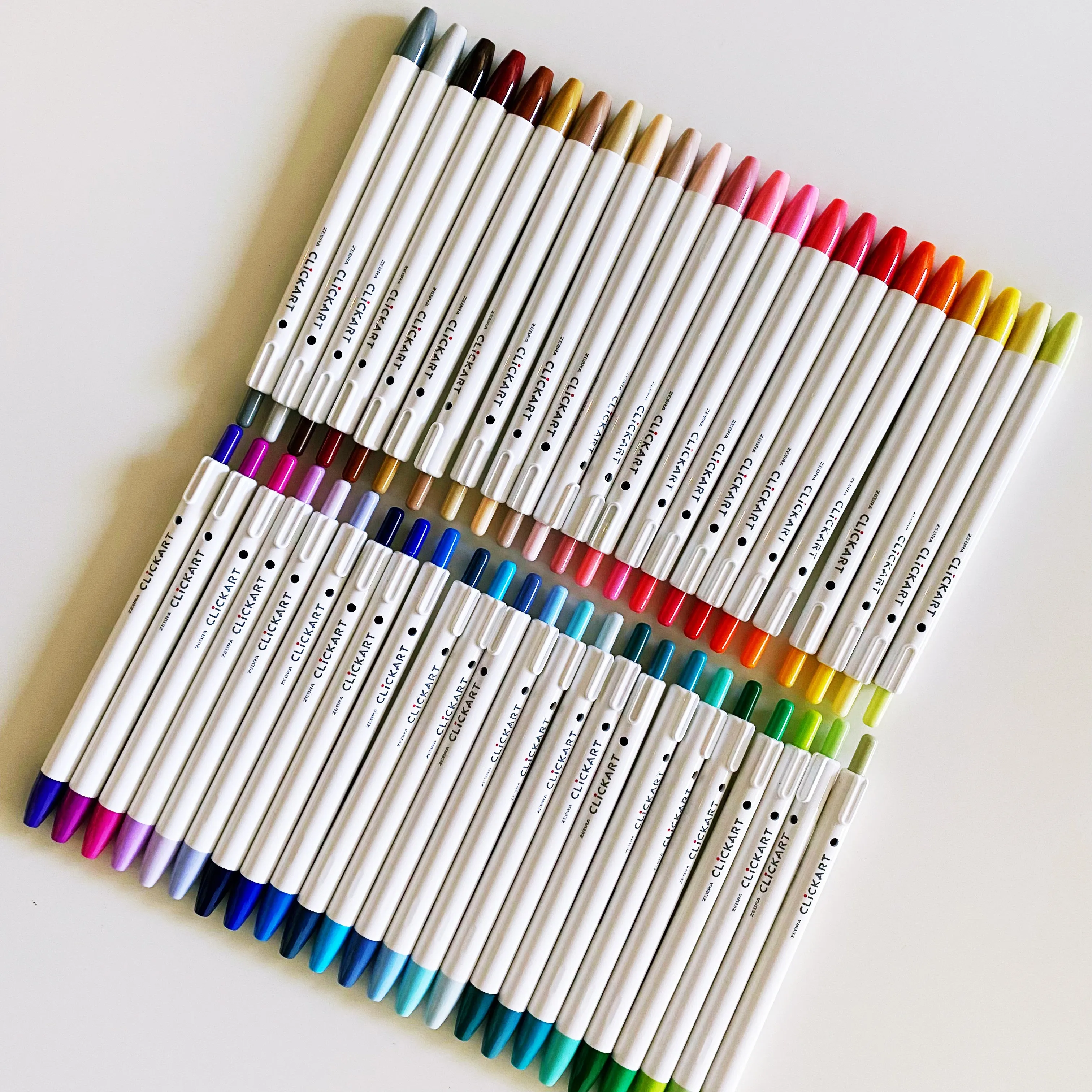 Clickart Retractable Marker Pens - 48 color options