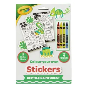 Crayola Colour Your Own Stickers Sheets Set with 4 Crayons