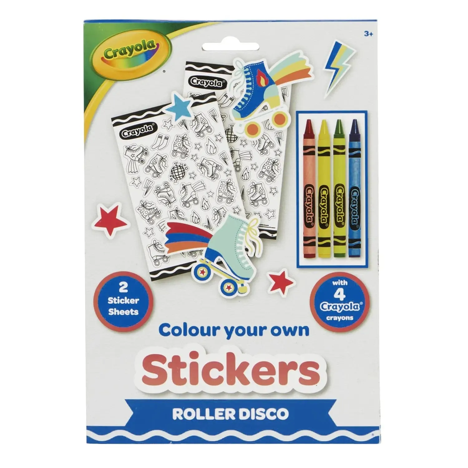 Crayola Colour Your Own Stickers Sheets Set with 4 Crayons