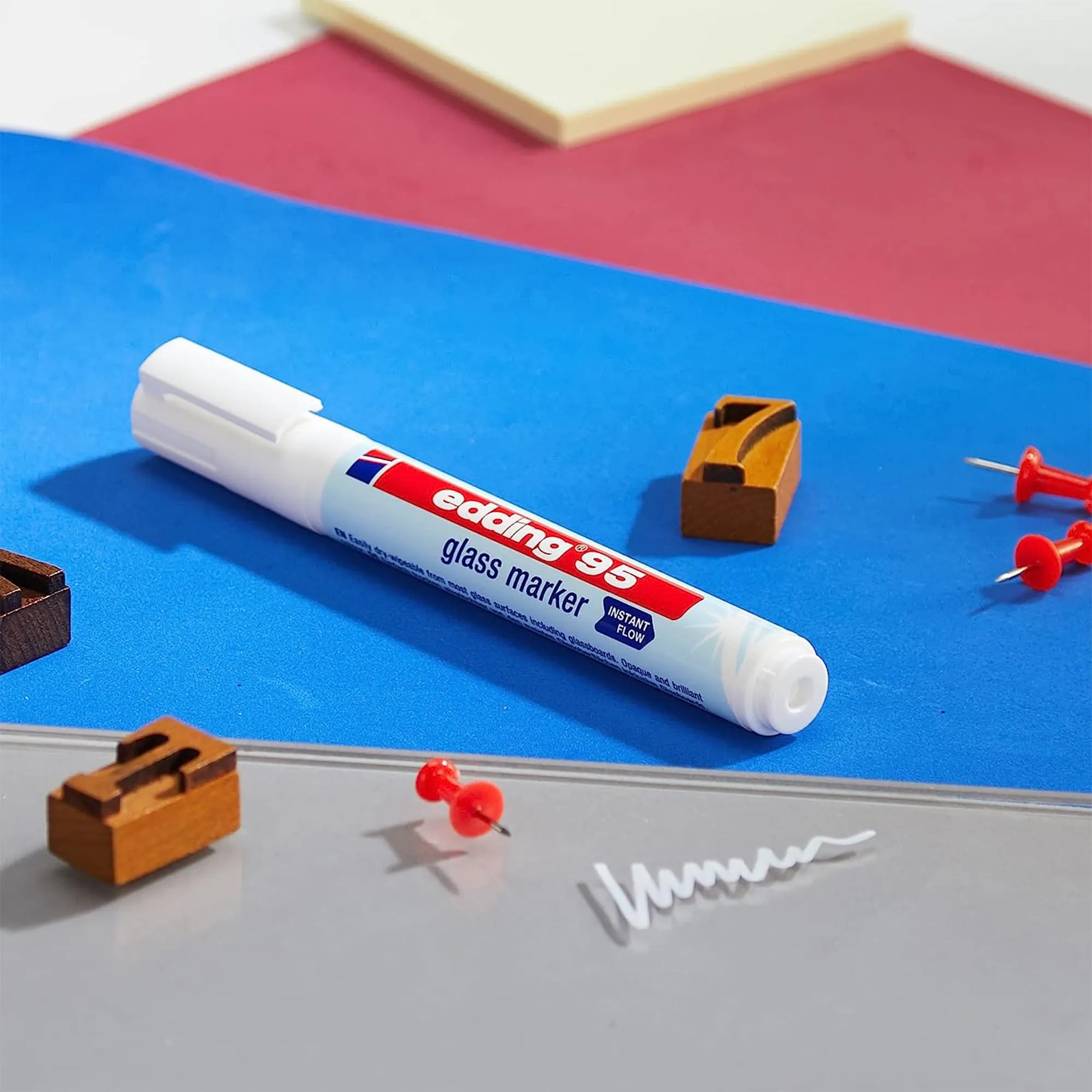 Custom Kids Room Creative Glass Board - 6x Edding Markers Set Included