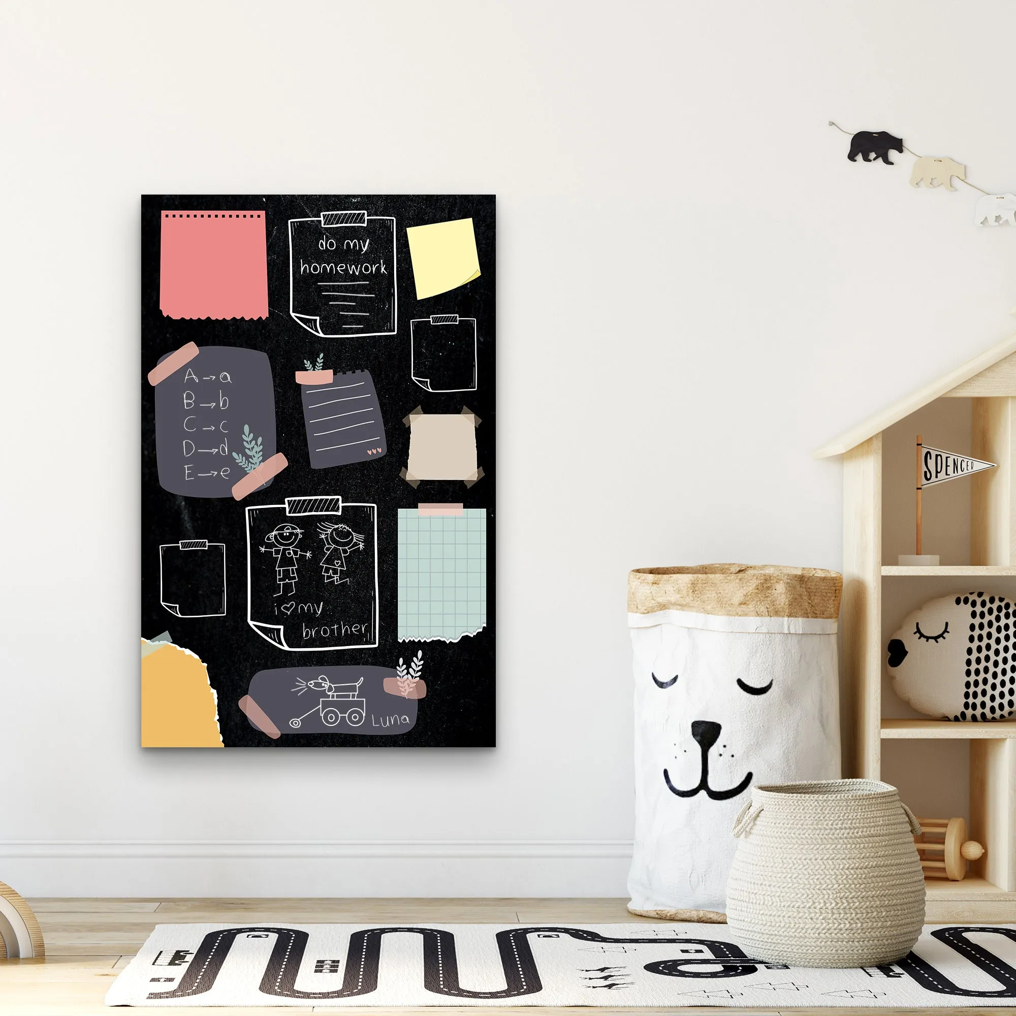 Custom Kids Room Creative Glass Board - 6x Edding Markers Set Included