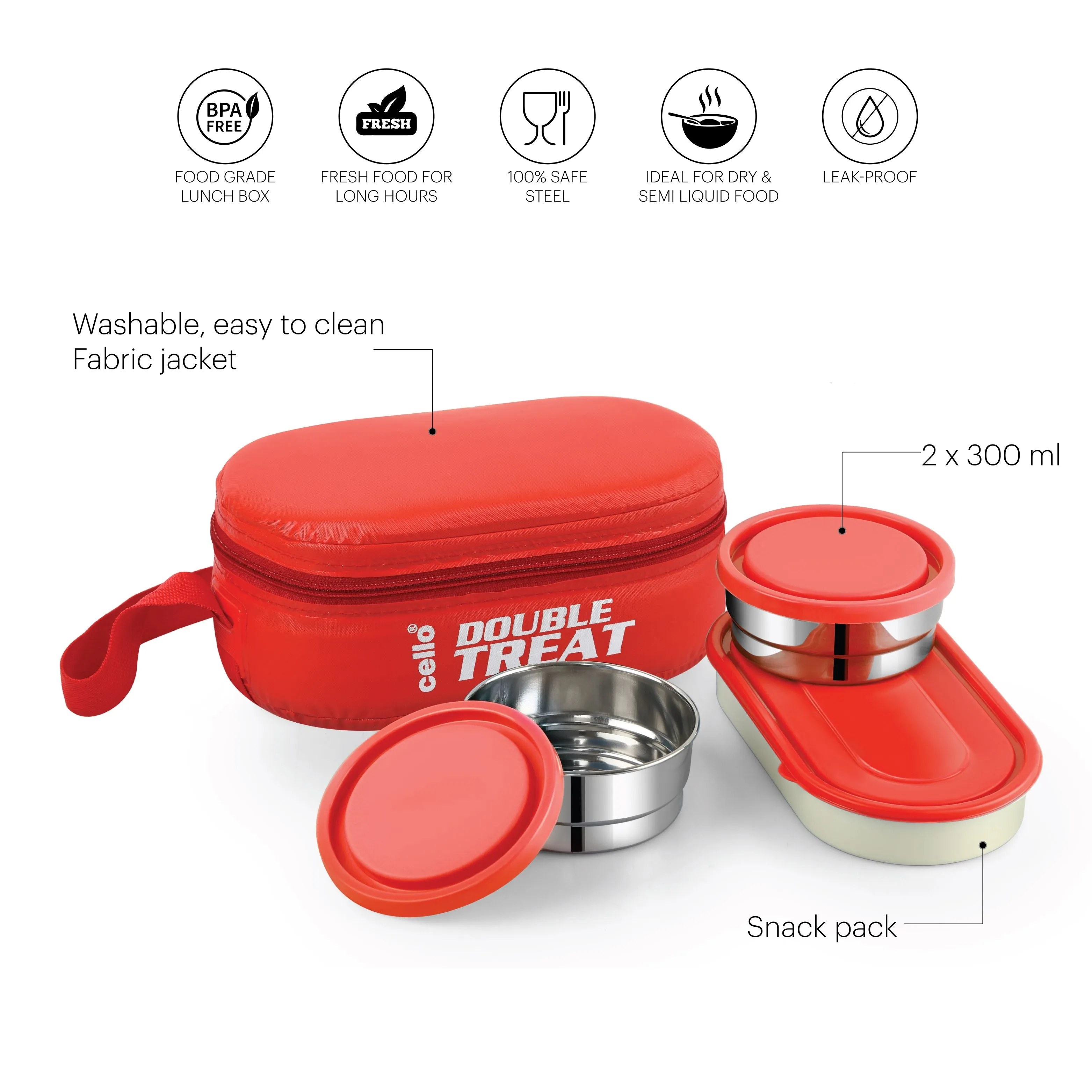 Double Treat Lunch Box with Jacket, Set of 3