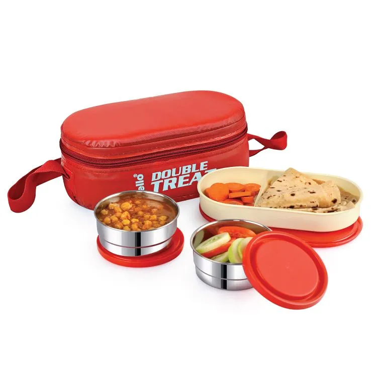 Double Treat Lunch Box with Jacket, Set of 3