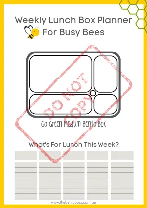 Download & Print Lunch Box Planner - Go Green Medium