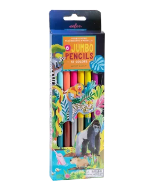 eeBoo Rainforest Jumbo Double-Sided Colored Pencils