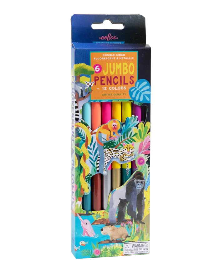 eeBoo Rainforest Jumbo Double-Sided Colored Pencils