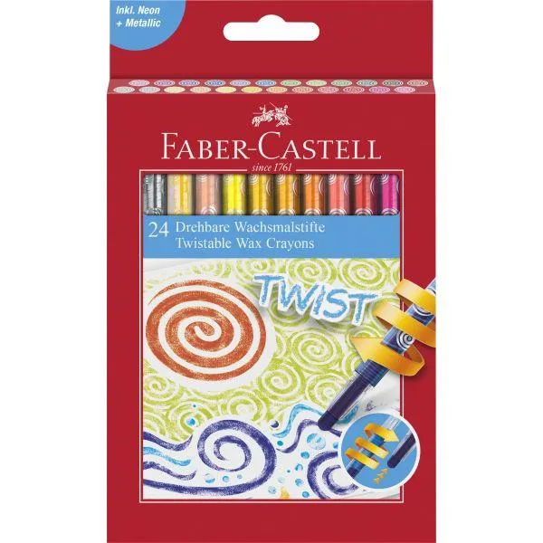 Faber-Castell - Twistable Wax Crayons - Box of 24