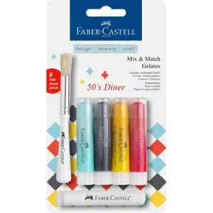 FABER-CASTELL Water sol.crayons Gelatos Diner 6 parts BC