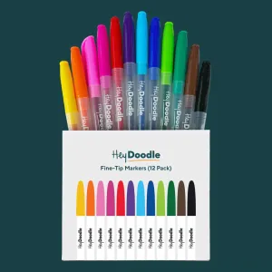 Fine-Tip Markers (12 Pack) - Heydoodle