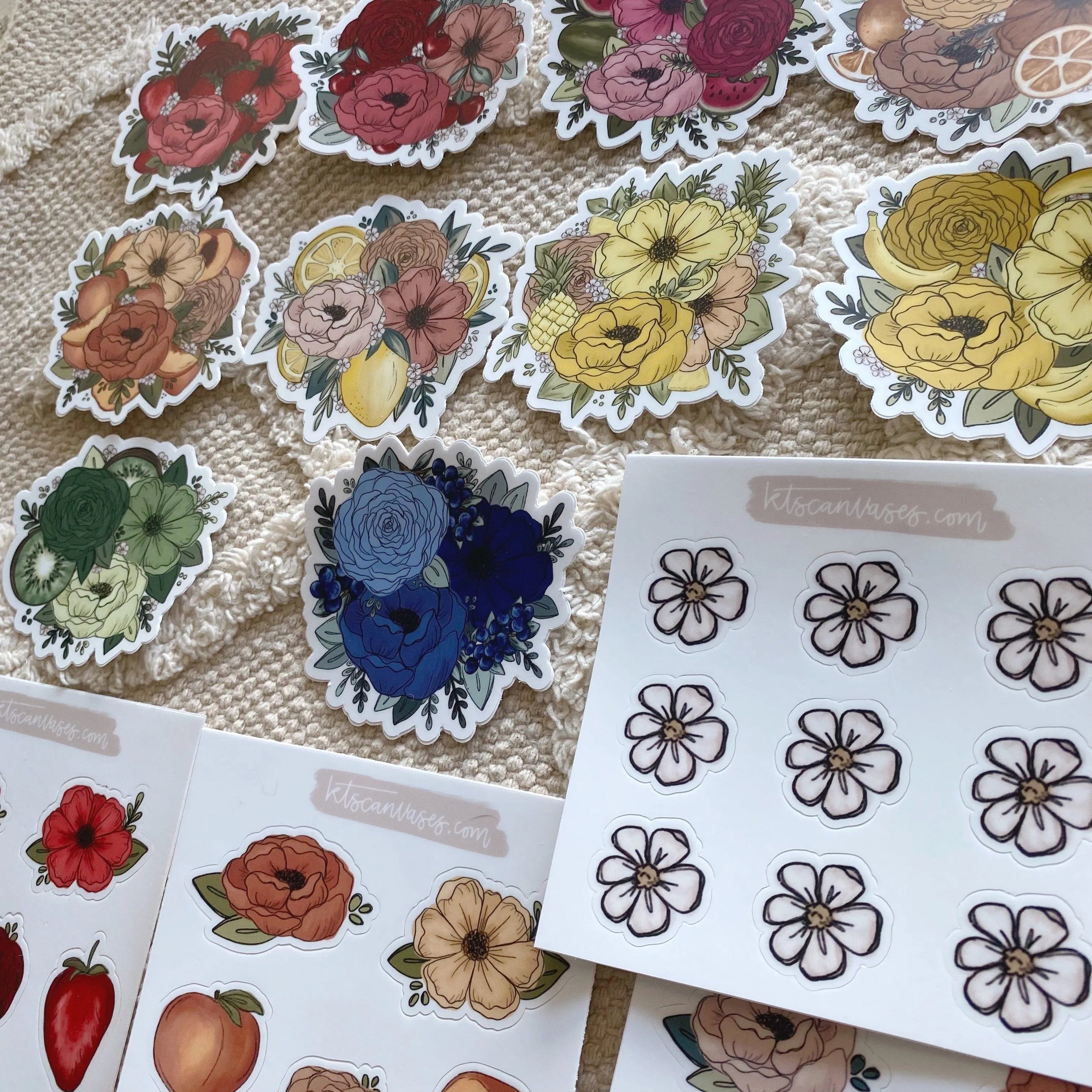 Fruit Floral Sticker Pack of 14