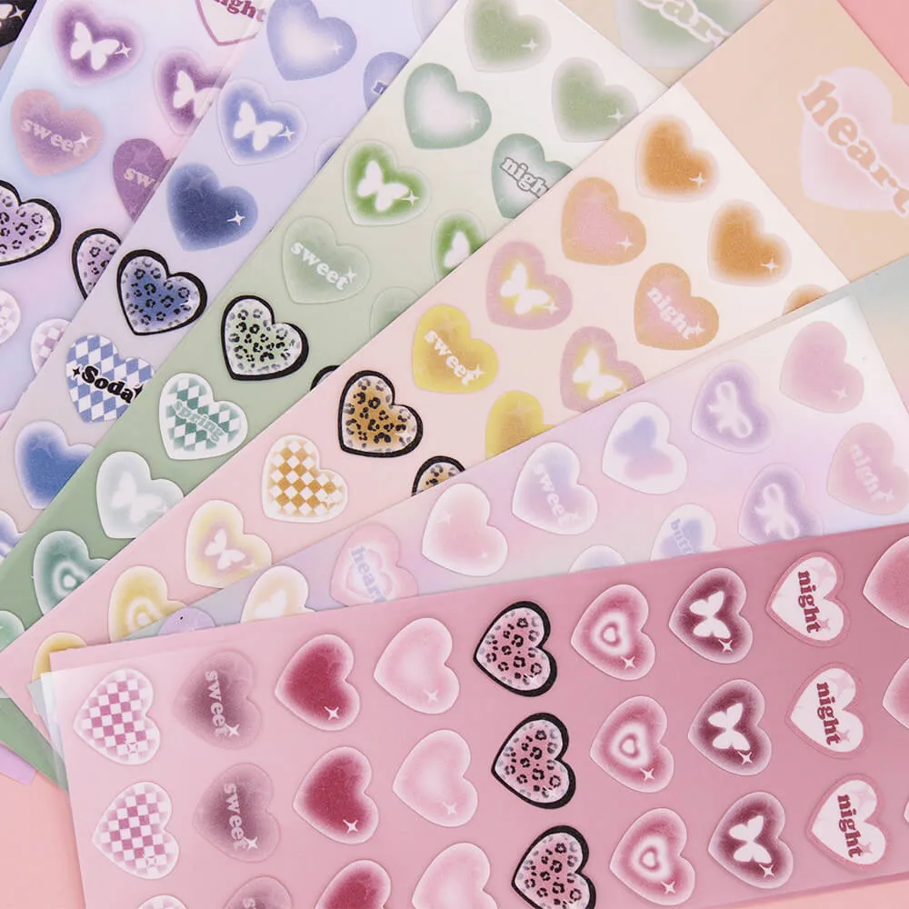 Heart Deco Stickers Set of 7 Sheets