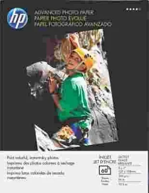 Hewlett Packard Advanced Photo Paper' 56 Lbs.' Glossy' 5 X 7' 60 Sheets/Pack