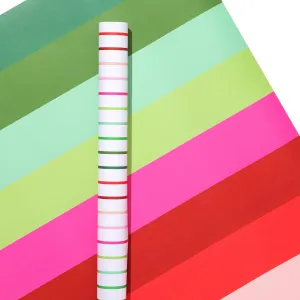 Holiday Stripe Double Sided Wrapping Paper Sheets (Roll of 3)