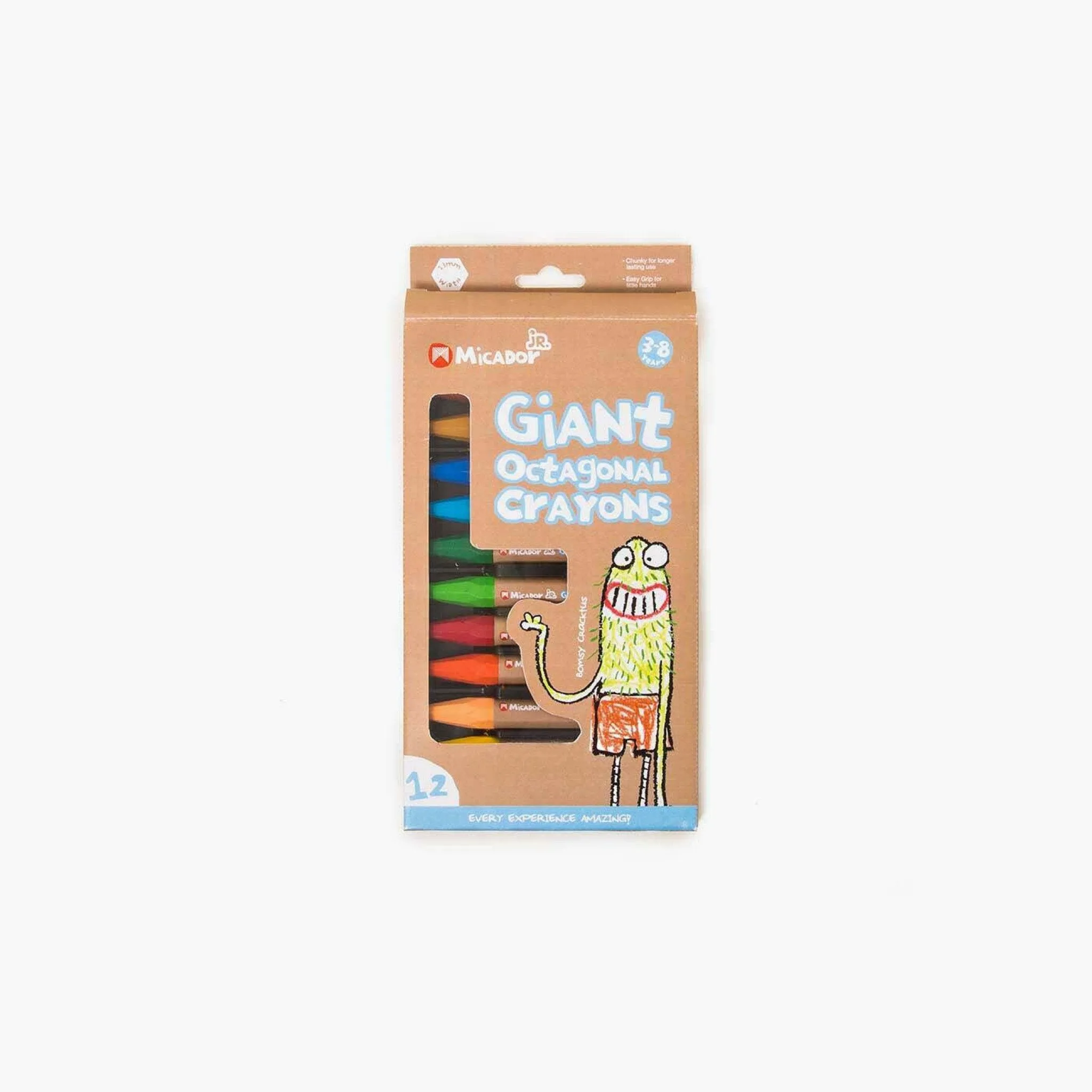 Micador jR. Giant Octagonal Wax Crayons Pack Of 12