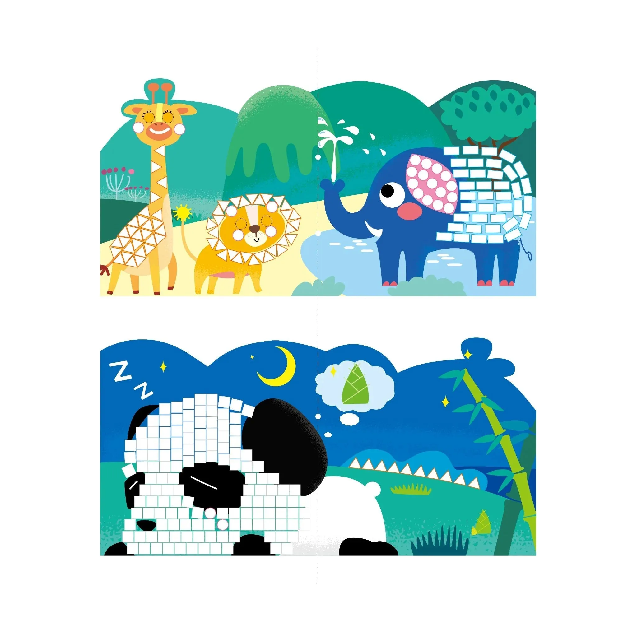 Mosaic Sticker Book Junior - Wild Animals