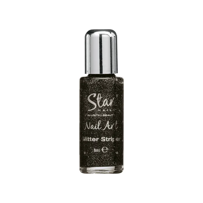 Nail Art Striper Pen - Jet/Silver Glitter - 8ml
