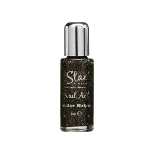 Nail Art Striper Pen - Jet/Silver Glitter - 8ml
