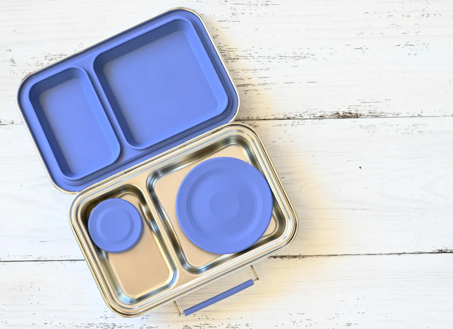 Nudie Rudie Lunch Box Stainless Steel TWIN Bento Box & Pots - Indigo