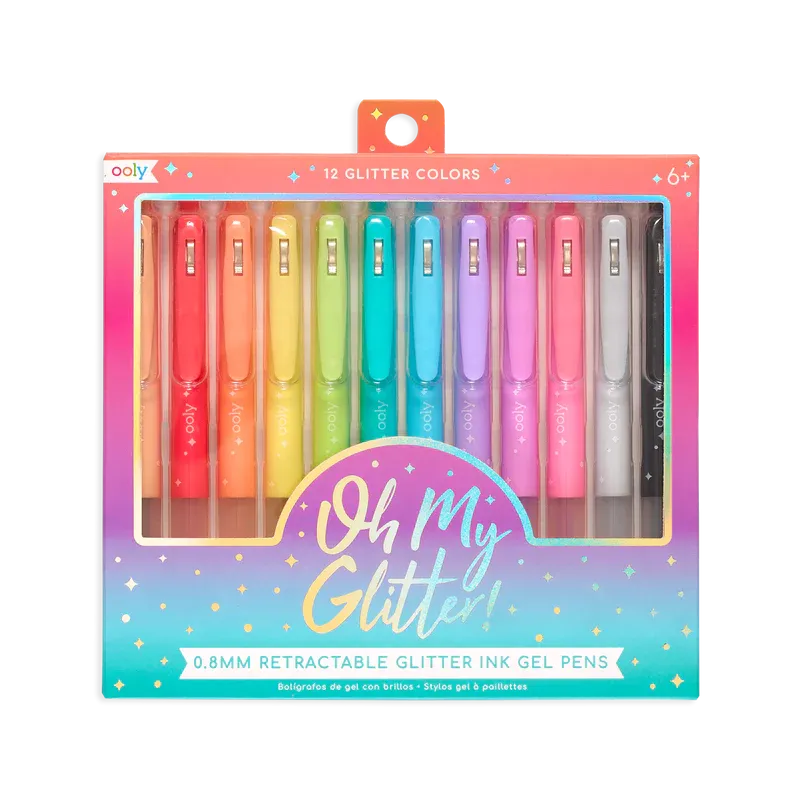Oh My Glitter! Retractable Glitter Gel Pens - Set of 12