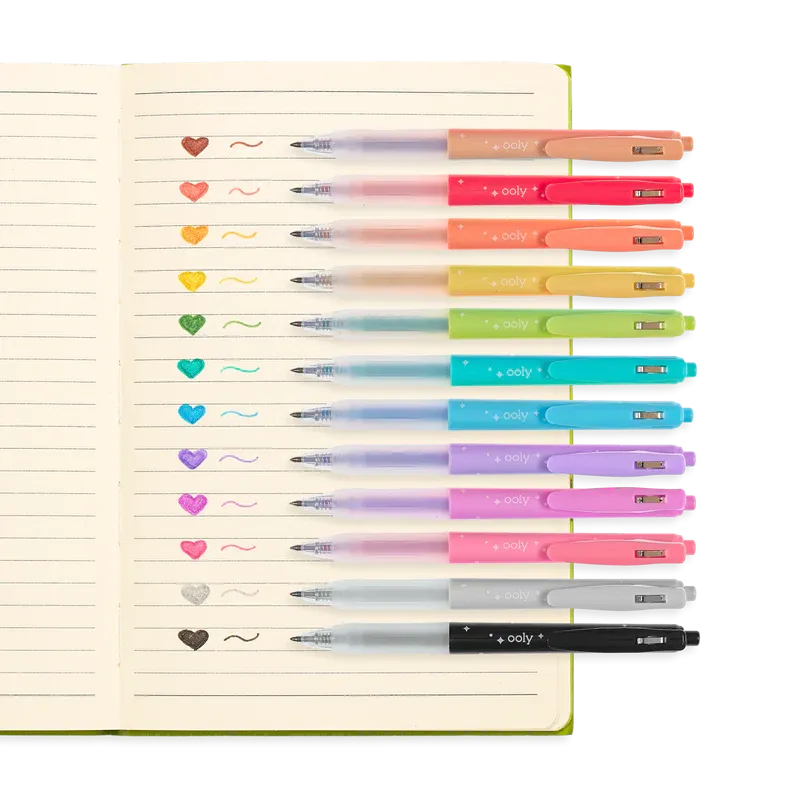 Oh My Glitter! Retractable Glitter Gel Pens - Set of 12