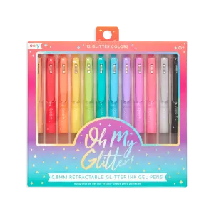 Oh My Glitter! Retractable Glitter Gel Pens - Set of 12