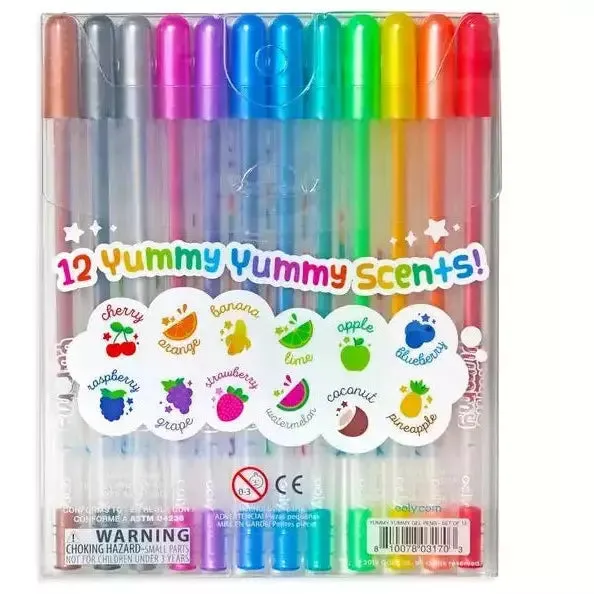 Ooly Yummy Yummy Scented Glitter Gel Pens: Set of 12- Flat Box