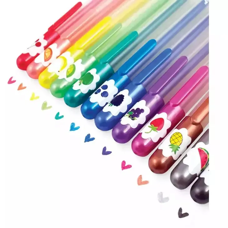 Ooly Yummy Yummy Scented Glitter Gel Pens: Set of 12- Flat Box