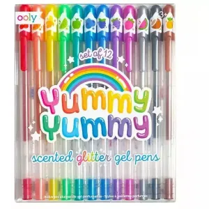 Ooly Yummy Yummy Scented Glitter Gel Pens: Set of 12- Flat Box