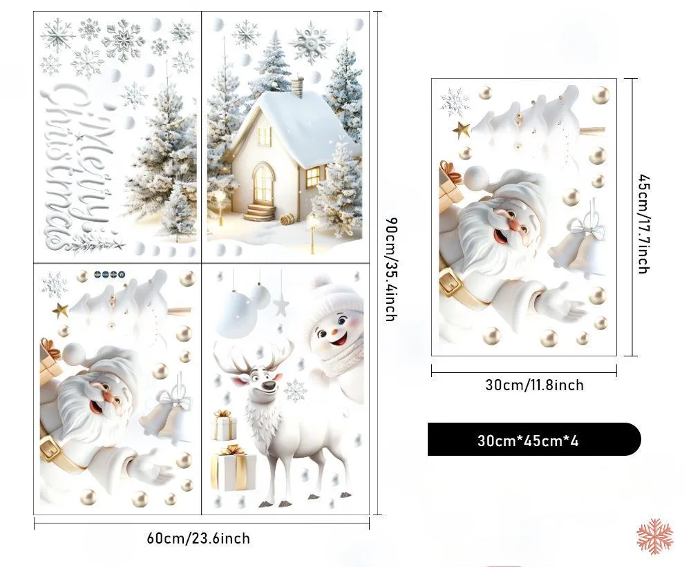 Poppy Crafts Window Stickers #13 - Christmas Collection - White Christmas