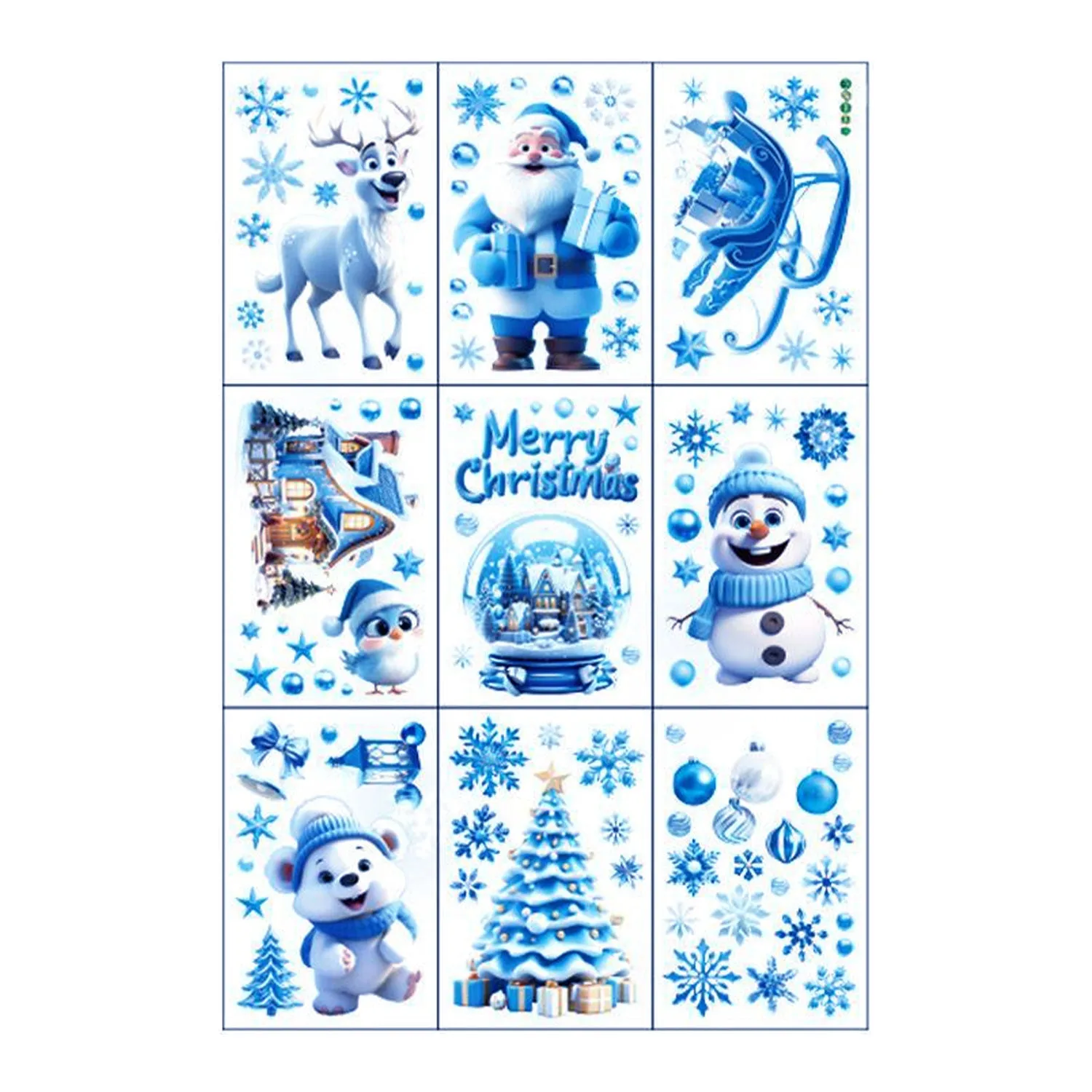 Poppy Crafts Window Stickers #4 - Christmas Collection - Blue Christmas