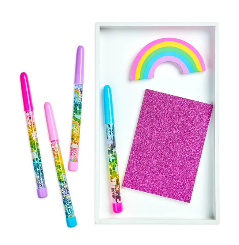 Rainbow Glitter Wand Pens