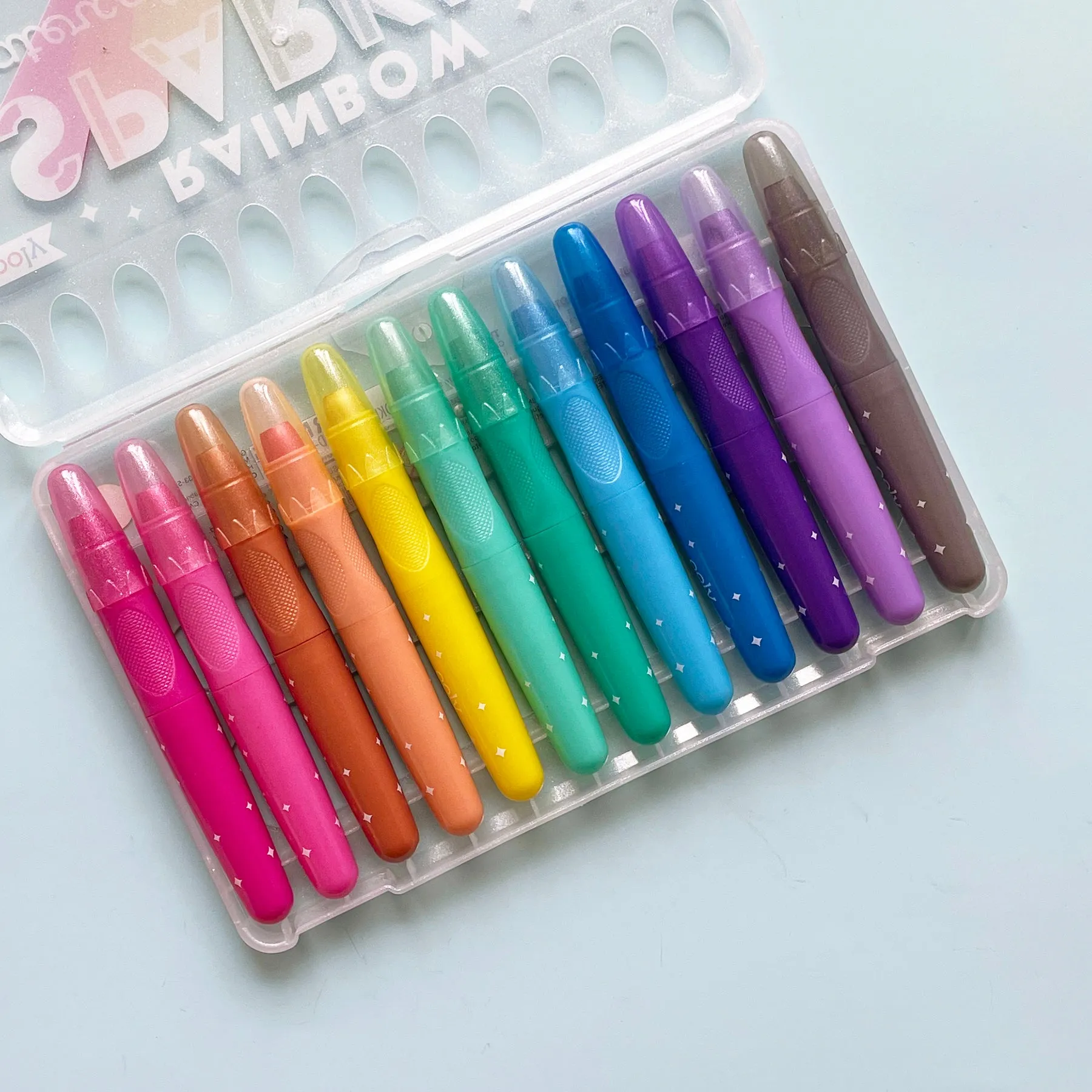 Rainbow Sparkle Gel Crayons