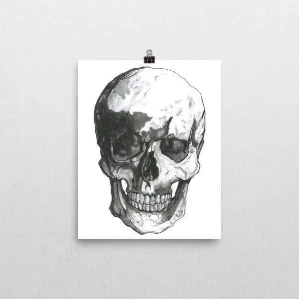 Skull Black Ink Poster