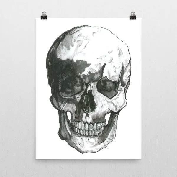 Skull Black Ink Poster