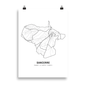 The Sancerre Wine Map Poster