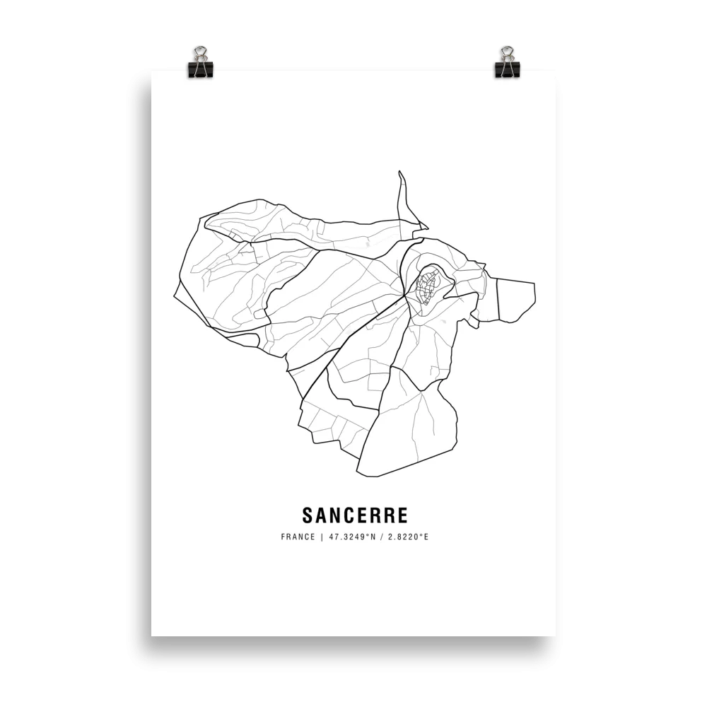 The Sancerre Wine Map Poster