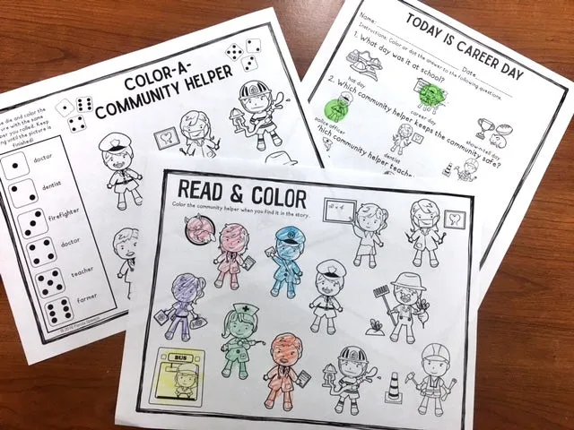 Today is Career Day Lift a Flap Book about community helpers (Print & Make Book)